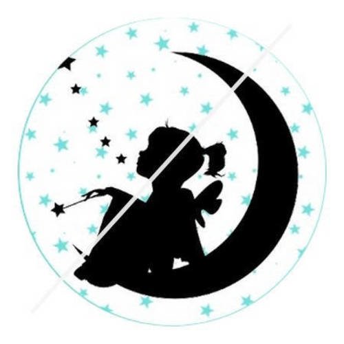 Cabochon résine a coller 25 mm fée étoiles 7 