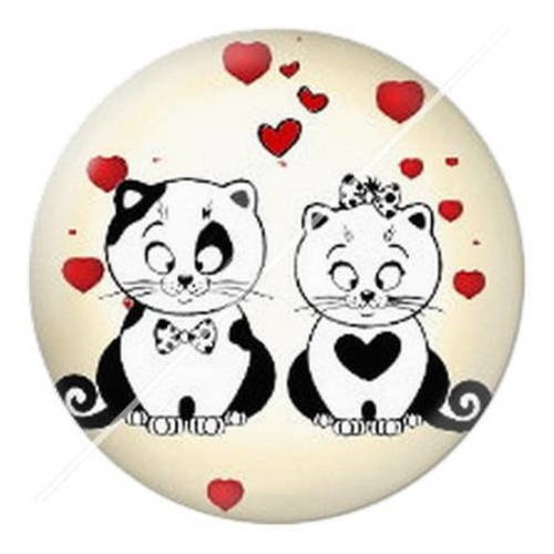 Cabochon résine a coller 25 mm love 6 