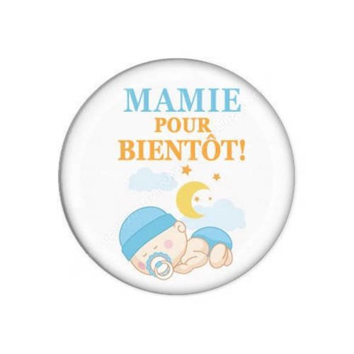 Cabochon résine a coller 25 mm  mamie pour bientôt f66 