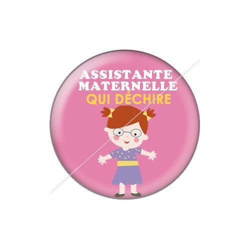 Cabochon résine a coller 25 mm assistante maternelle j11 