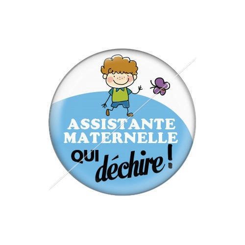 Cabochon résine a coller 25 mm assistante maternelle j12 