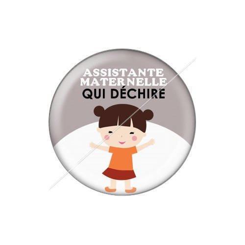 Cabochon résine a coller 25 mm assistante maternelle j13 