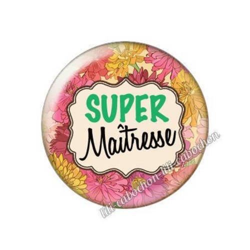 Cabochon résine a coller 25 mm super maîtresse p29 
