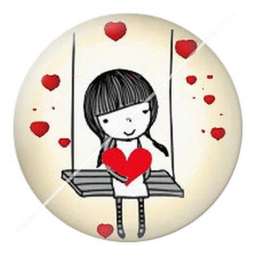 Cabochon résine a coller 25 mm love 12 
