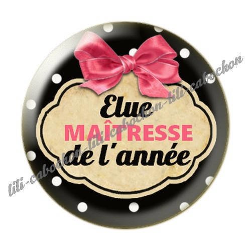 Cabochon résine a coller 25 mm maîtresse i19 