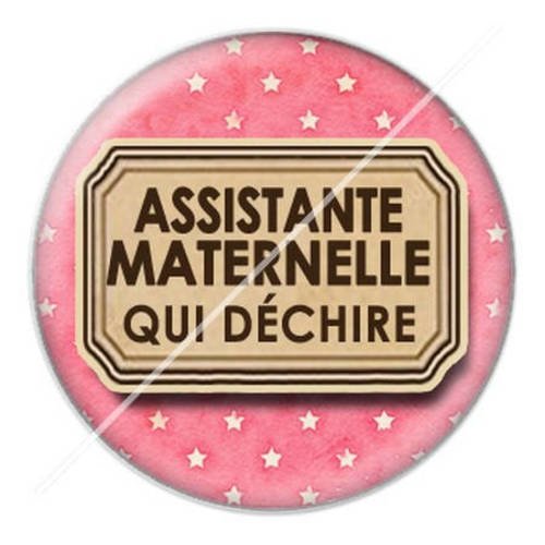 Cabochon résine a coller 25 mm assistante maternelle 2 