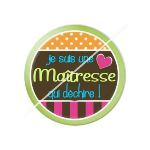 Cabochon résine a coller 25 mm merci maitresse 2 