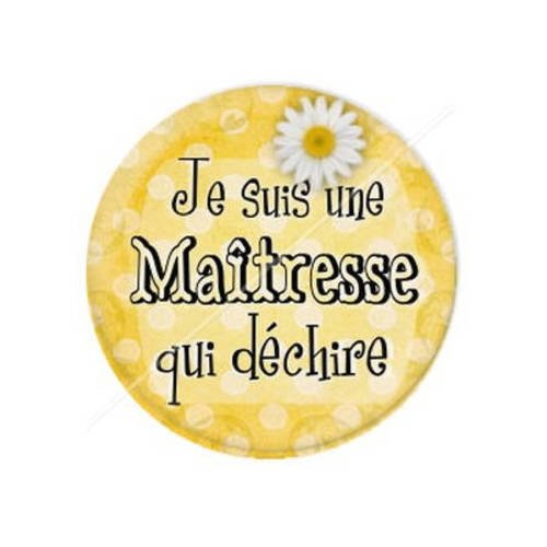 Cabochon résine a coller 25 mm maitresse f1 