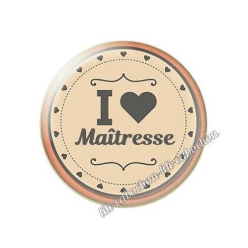 Cabochon résine a coller 25 mm maîtresse ab13 