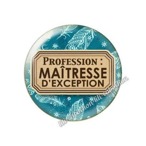 Cabochon résine a coller 25 mm profession maîtresse p46 