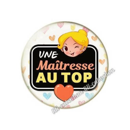 Cabochon résine a coller 25 mm maîtresse ab11 