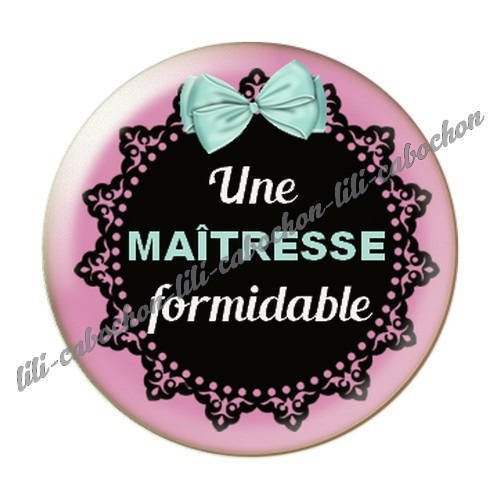 Cabochon résine a coller 25 mm maîtresse i57 