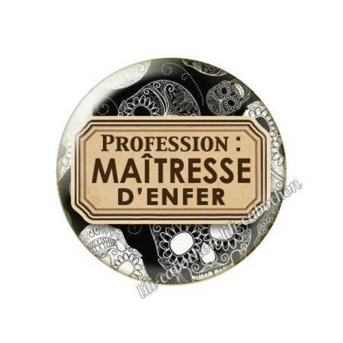 Cabochon résine a coller 25 mm profession maîtresse p47 