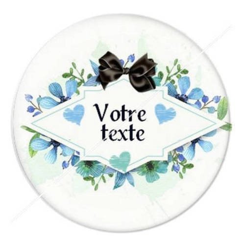 Cabochon résine a coller 25 mm à personnaliser avec votre texte ref b49 
