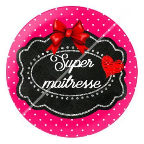 Cabochon résine a coller 25 mm pour super maîtresse 10 