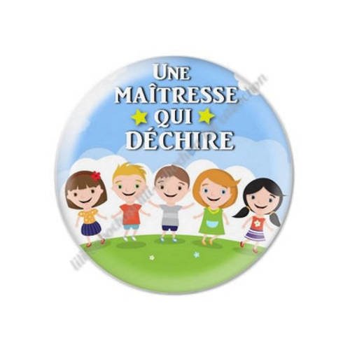 Cabochon résine a coller 25 mm maîtresse t81 