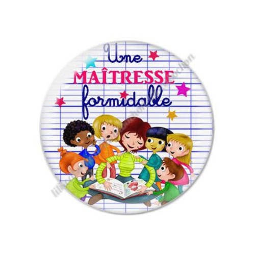 Cabochon résine a coller 25 mm maîtresse t84 