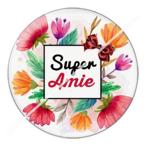 Cabochon résine a coller 25 mm amie 6 