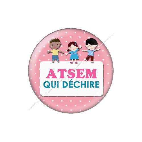 Cabochon résine a coller 25 mm atsem j14 