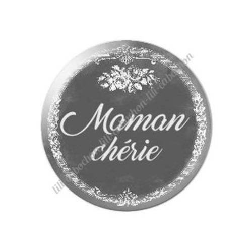 Cabochon résine a coller 25 mm maman v54 