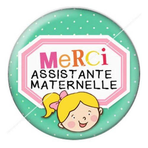 Cabochon résine a coller 25 mm merci assistante maternelle 6 