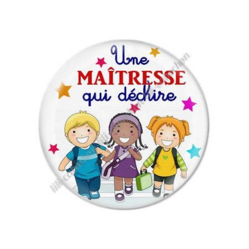 Cabochon résine a coller 25 mm maîtresse t83 