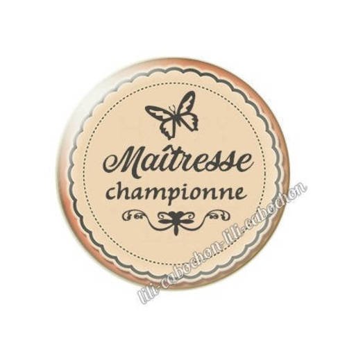 Cabochon résine a coller 25 mm maîtresse ab22 