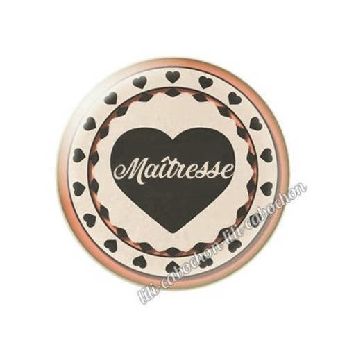 Cabochon résine a coller 25 mm maîtresse ab19 