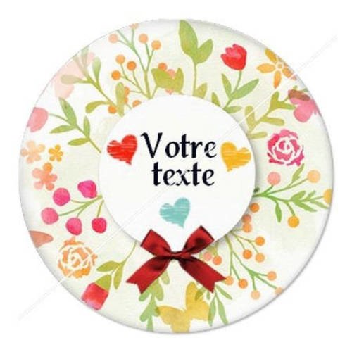 Cabochon résine a coller 25 mm à personnaliser avec votre texte ref b51 