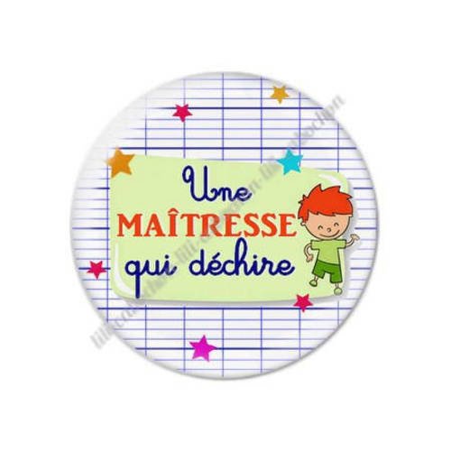 Cabochon résine a coller 25 mm maîtresse t86 