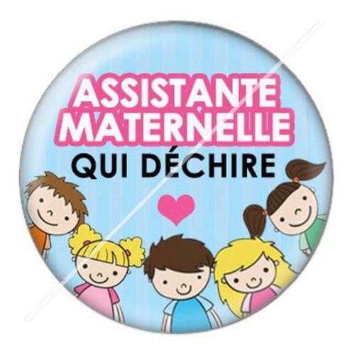 Cabochon résine a coller 25 mm assistante maternelle 11 