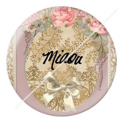 Cabochon résine a coller 25 mm  motifs chat s6 