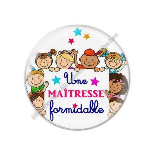 Cabochon résine a coller 25 mm maîtresse t86 