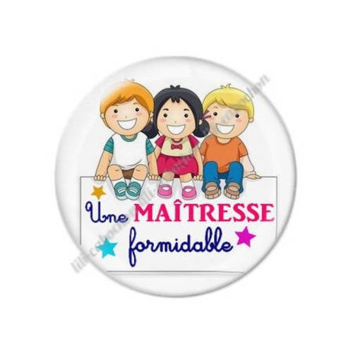 Cabochon résine a coller 25 mm maîtresse t90 