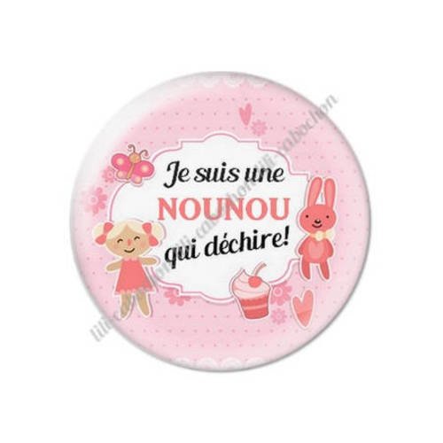 Cabochon résine a coller 25 mm pour nounou k2 