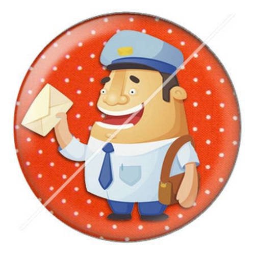 Cabochon résine a coller 25 mm facteur qui déchire 7 