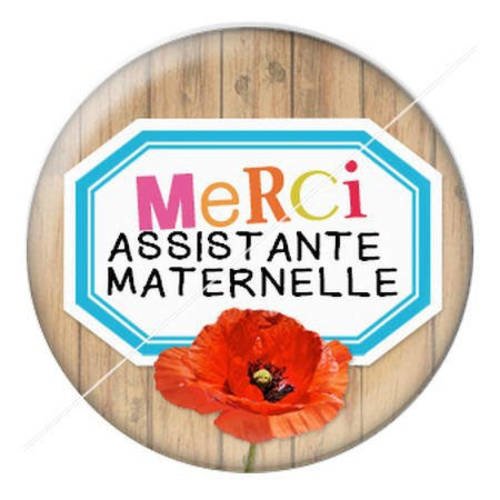 Cabochon résine a coller 25 mm merci assistante maternelle 10 