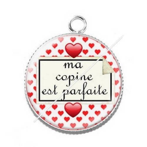 Pendentif cabochon résine pour amie 5 