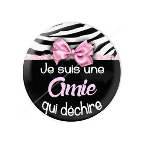 Cabochon résine a coller 25 mm amie f2 