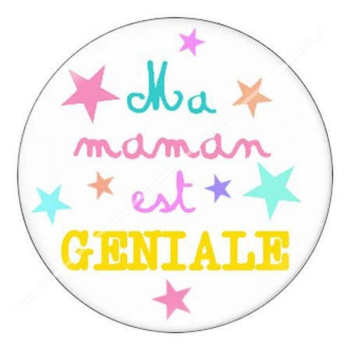 Cabochon résine a coller 25 mm pour maman c13 