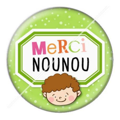 Cabochon résine a coller 25 mm nounou f15 