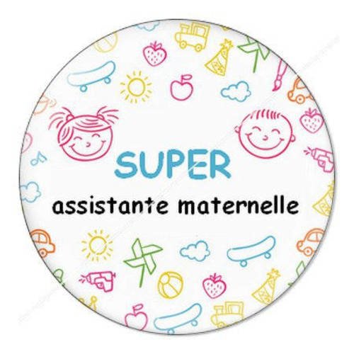 Cabochon résine a coller 25 mm merci assistante maternelle 20 