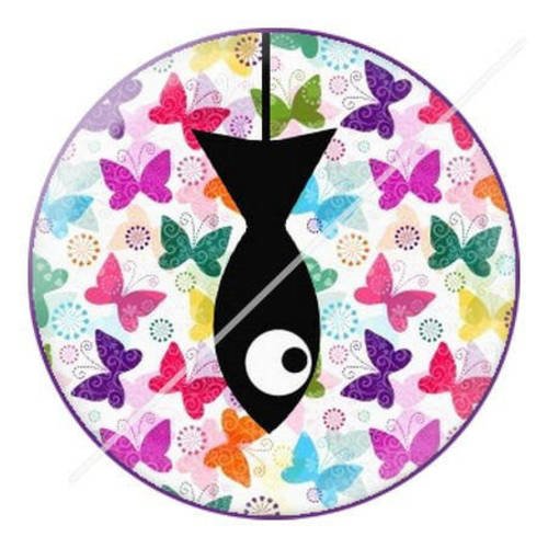 Cabochon résine a coller 25 mm  motifs poisson p9 