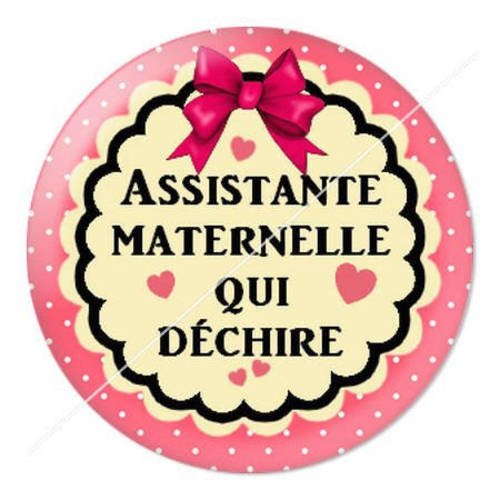 Cabochon résine a coller 25 mm assistante maternelle 22 