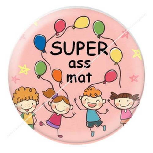 Cabochon résine a coller 25 mm merci assistante maternelle 16 