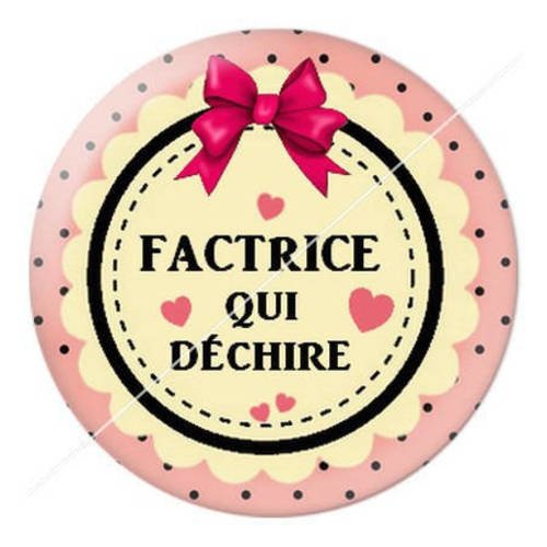 Cabochon résine a coller 25 mm factrice 