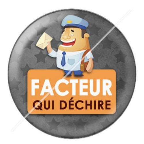 Cabochon résine a coller 25 mm facteur qui déchire 12 