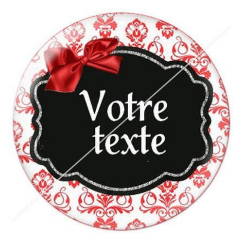 Cabochon résine a coller 25 mm à personnaliser avec votre texte ref b58 