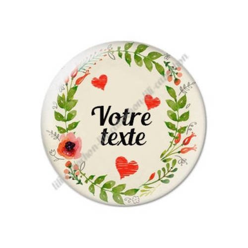 Cabochon résine a coller 25 mm à personnaliser avec votre texte ref f95 