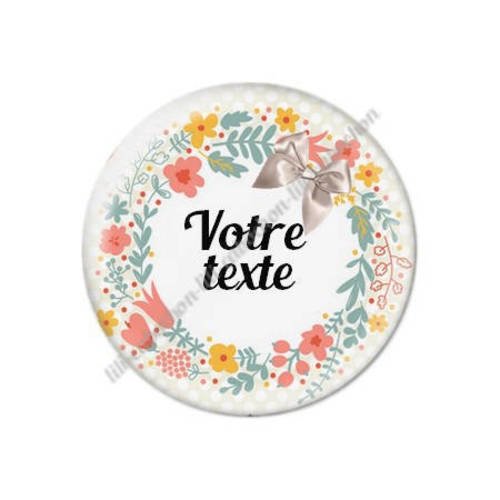 Cabochon résine a coller 25 mm à personnaliser avec votre texte ref f98 